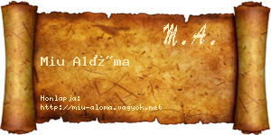 Miu Alóma névjegykártya